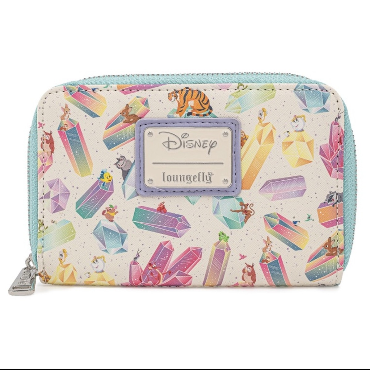 Loungefly Disney Crystal Sidekicks AOP Zip Around Wallet