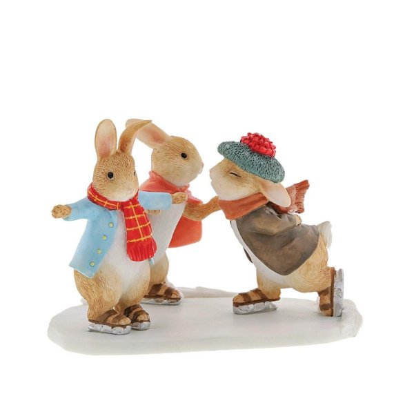 Beatrix Potter Peter, Benjamin and Flopsy Skating Figurine