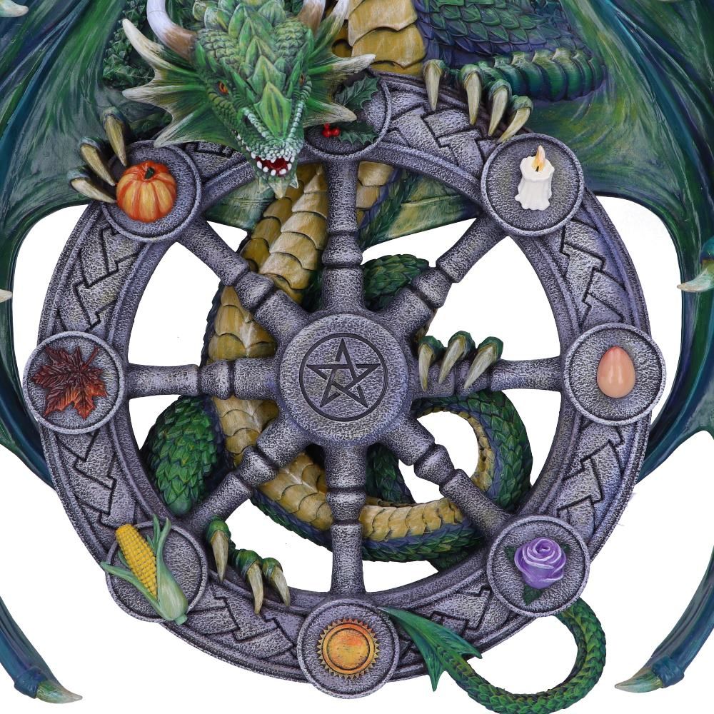 Anne Stokes Year of the Magical Dragon Pagan Wheel of the Year Wall Plaque 30cm