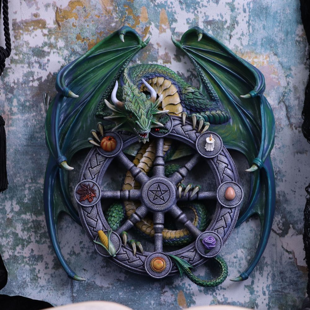 Anne Stokes Year of the Magical Dragon Pagan Wheel of the Year Wall Plaque 30cm