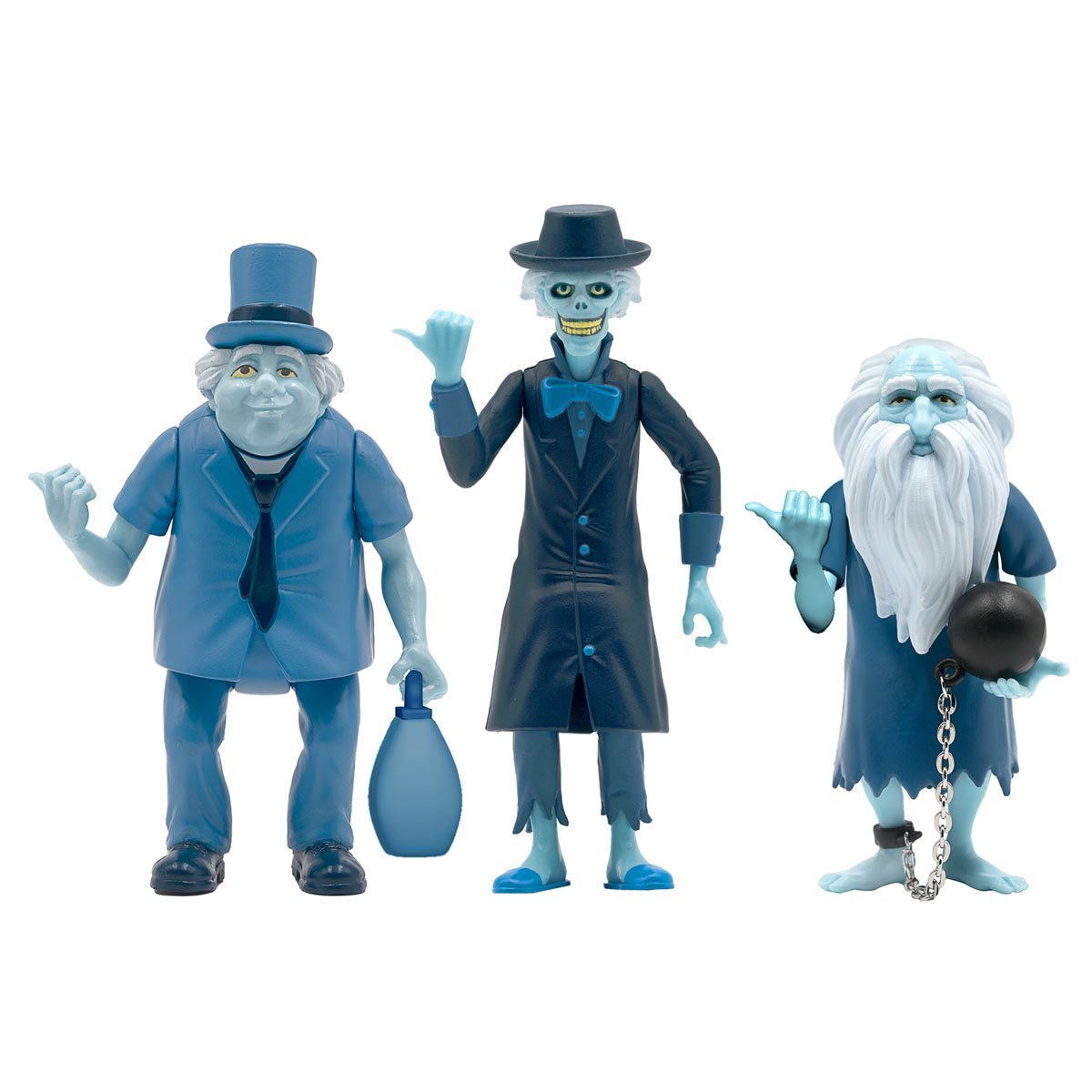 Haunted Mansion Hitchhiking Ghosts 3 3/4-Inch ReAction Figure Set of 3 - SDCC Exclusive