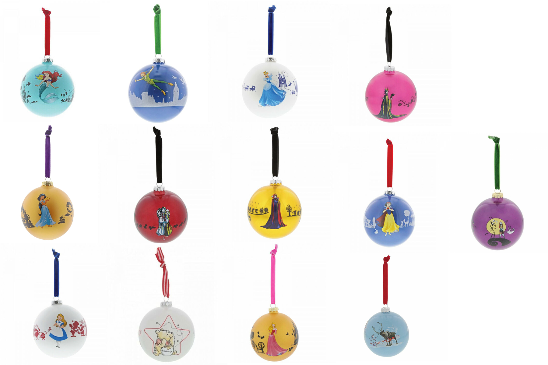 Set of 13 Enchanting Disney Baubles - R.R.P £156