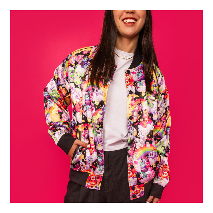 Loungefly Care Bears x Universal Monsters All-Over Print Unisex Bomber Jacket