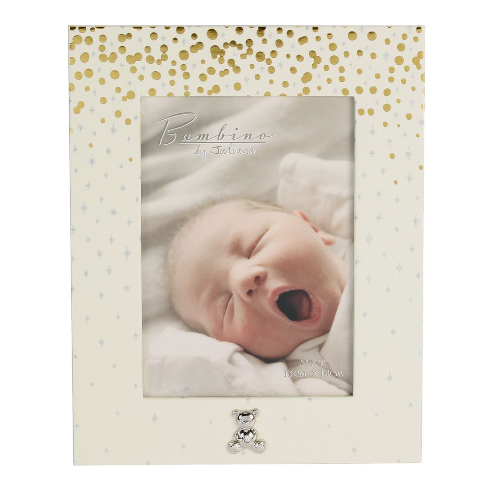 5" x 7" - Bambino Gold Foil Frame Teddy Icon - CG1330