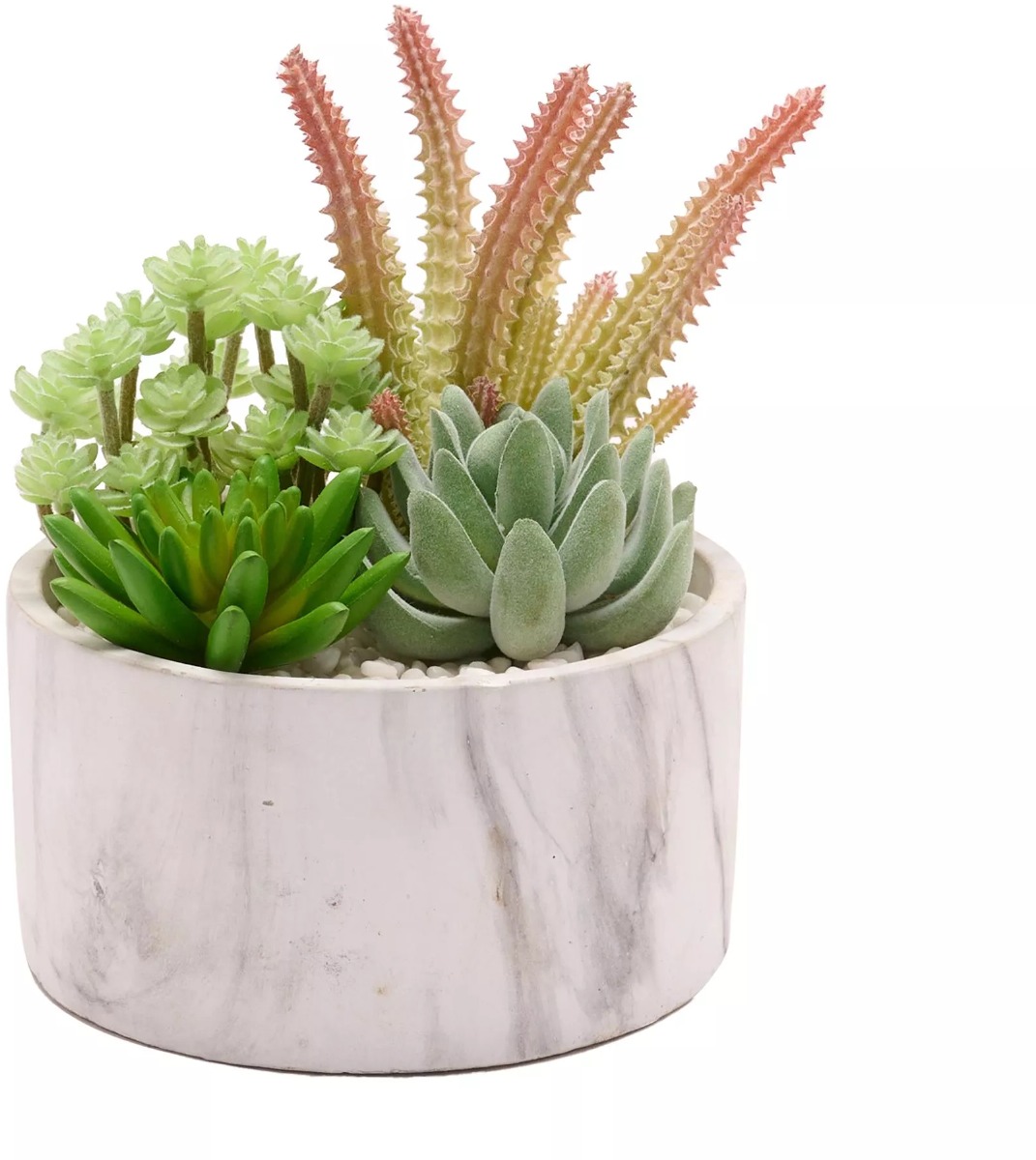 Artificial Succulent Plant in a Marble Effect Pot