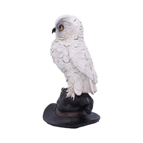 Soren White Horned Owl Perched on a Witches Hat Figurine