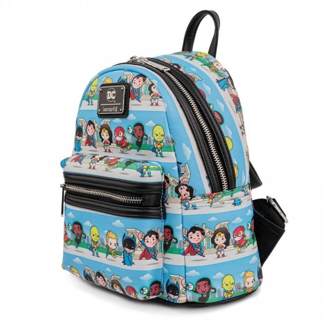 Loungefly DC Comics Superheroes Chibi Lineup Mini Backpack