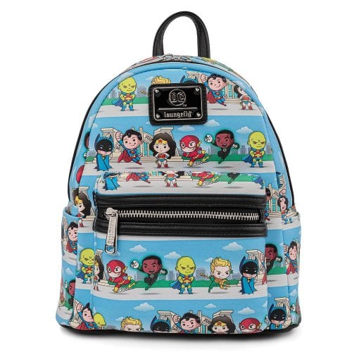 Loungefly DC Comics Superheroes Chibi Lineup Mini Backpack