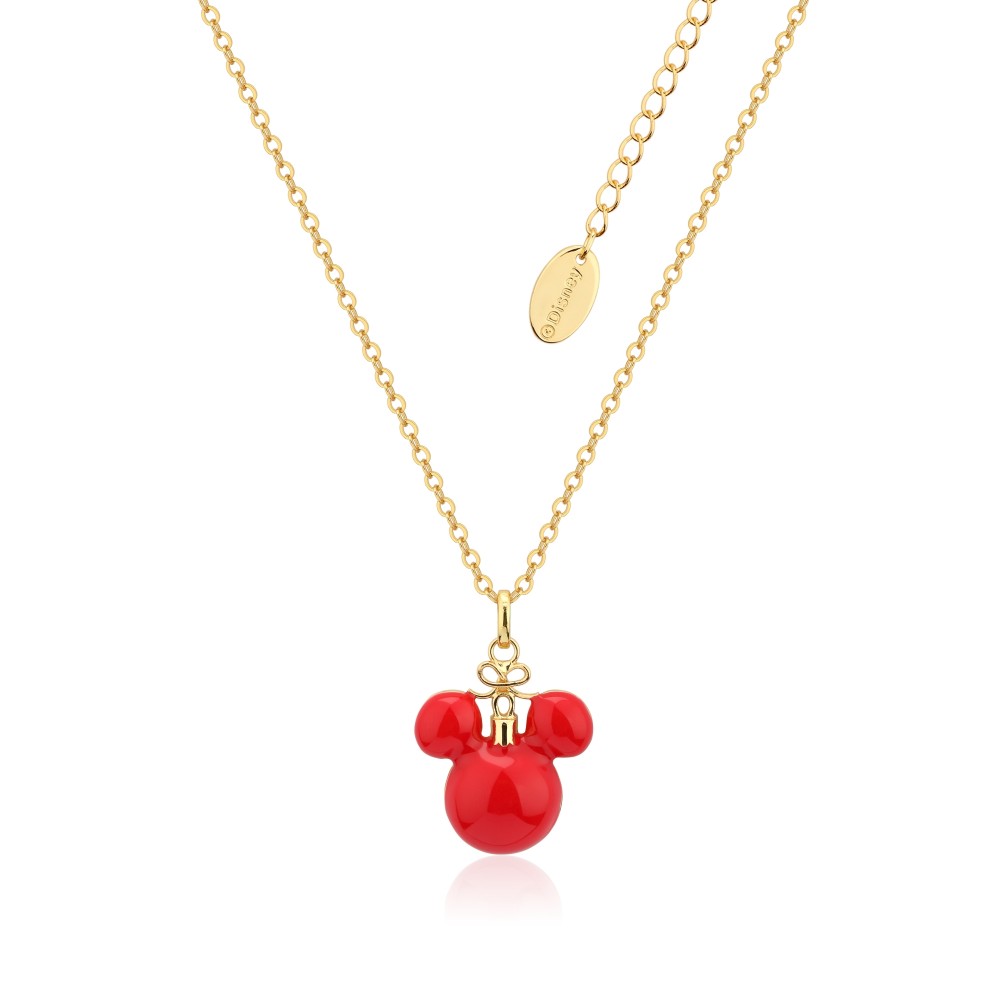 Disney Festive Christmas Gold-Plated Mickey Mouse Bauble Necklace - DCN001