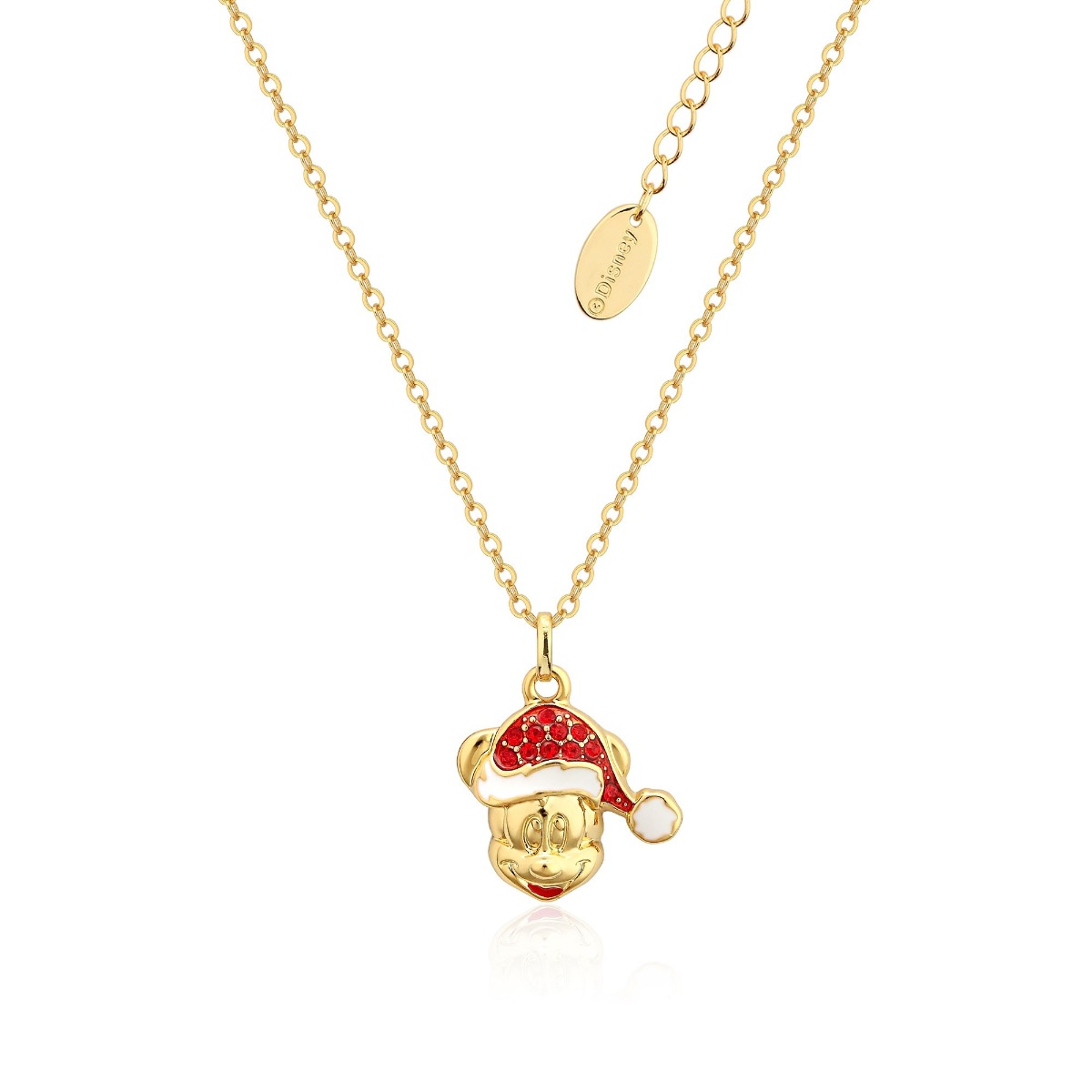 Disney Festive Christmas Gold-Plated Mickey Santa Hat Necklace