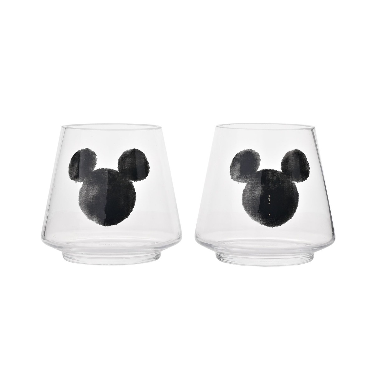 Disney Mickey Shapes Set of 2 Glass Candle Holders