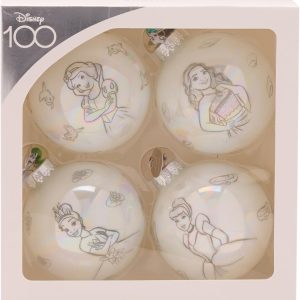 Disney 100 Set of 4 Baubles - Princesses