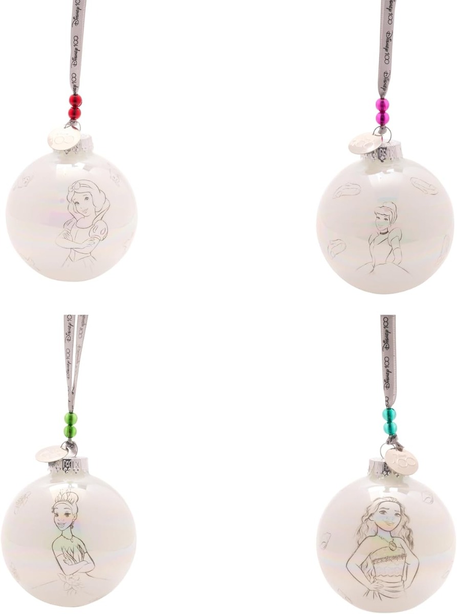 Disney 100 Set of 4 Baubles - Princesses