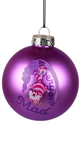 Disney Cheshire Cat Everyone Mad Glass Bauble