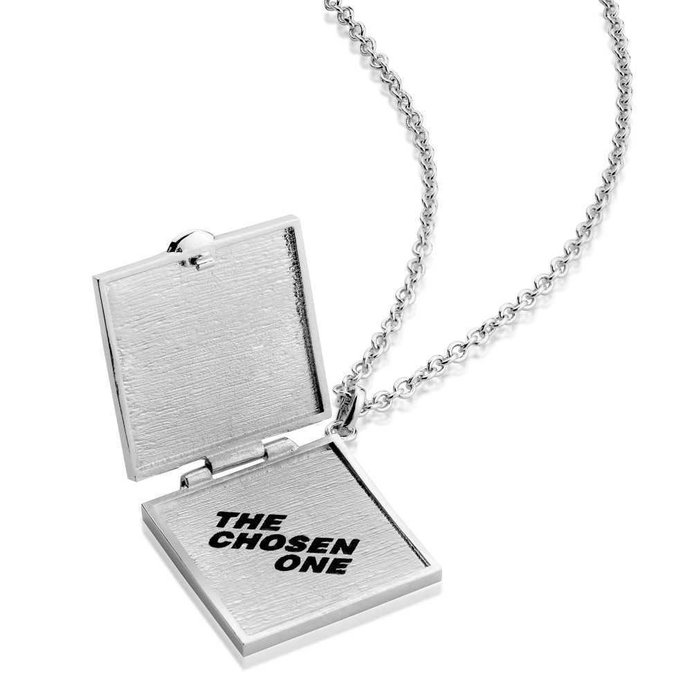 Disney Pixar Toy Story White Gold-Plated Pizza Planet Box Necklace - DSN1001