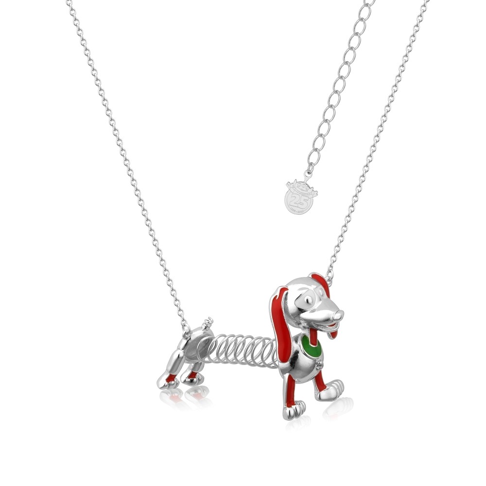 Disney Pixar Toy Story White Gold-Plated Slinky Dog Necklace - DSN1006