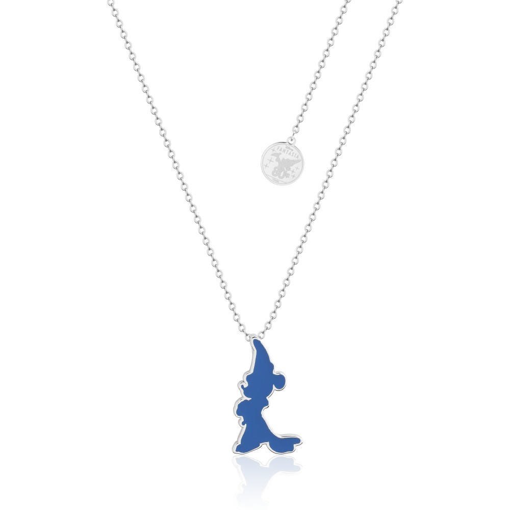 Disney Fantasia Sorcerer's Apprentice Mickey Enamel Silhouette Necklace