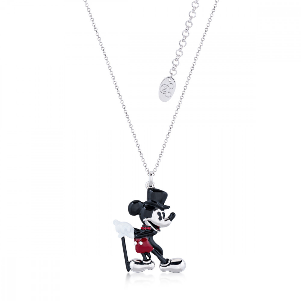 Disney Mickey Mouse 90 Years White Gold-Plated Showman Necklace - DSN499