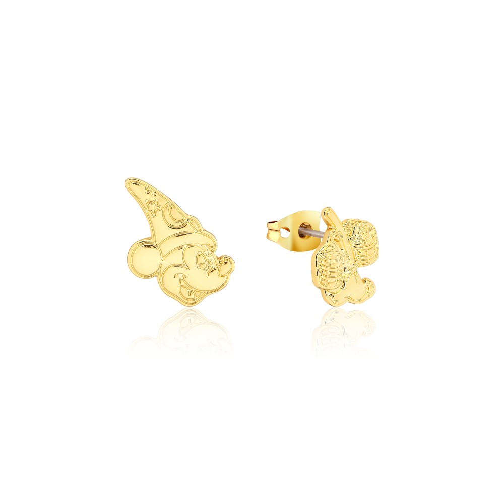 Disney Fantasia Sorcerer's Apprentice Mickey & Mop Gold-Plated Stud Earrings