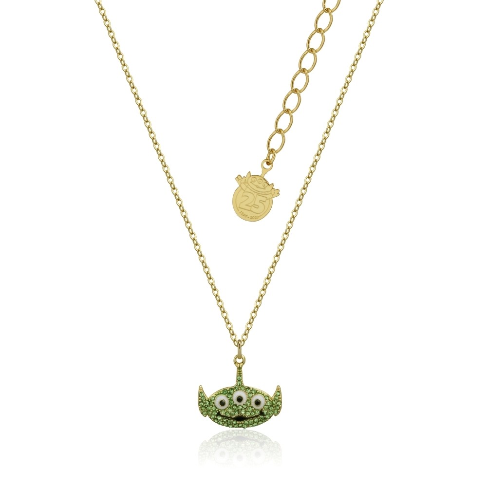 Disney Pixar Toy Story Gold-Plated Alien Crystal Necklace - DYN1004