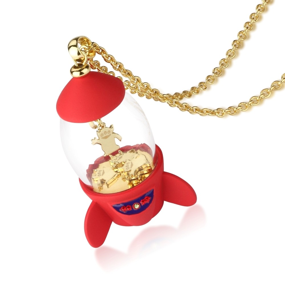 Disney Pixar Toy Story Gold-Plated Alien Rocket Necklace - DYN1005