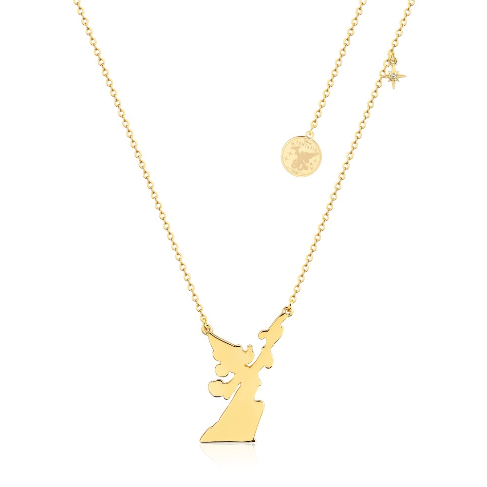 Disney Fantasia Sorcerer's Apprentice Mickey Gold-Plated Silhoutte Necklace