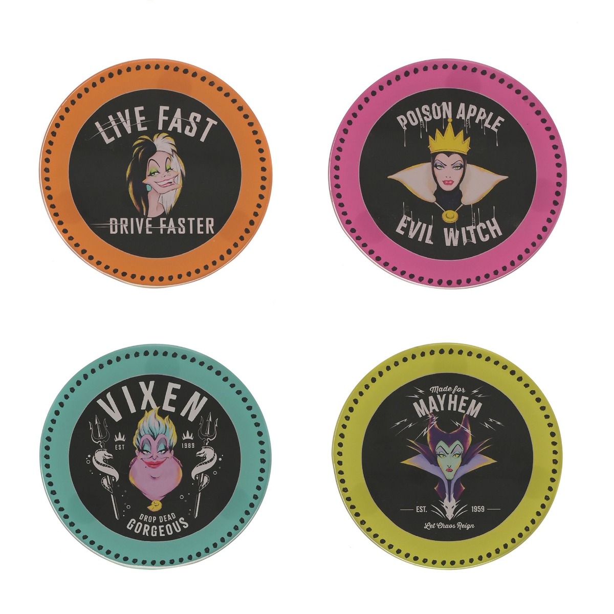 Set of 4 Disney Villains Coasters