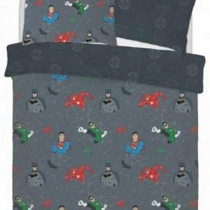 Justice League Graphic Grid Double Duvet Cover Set