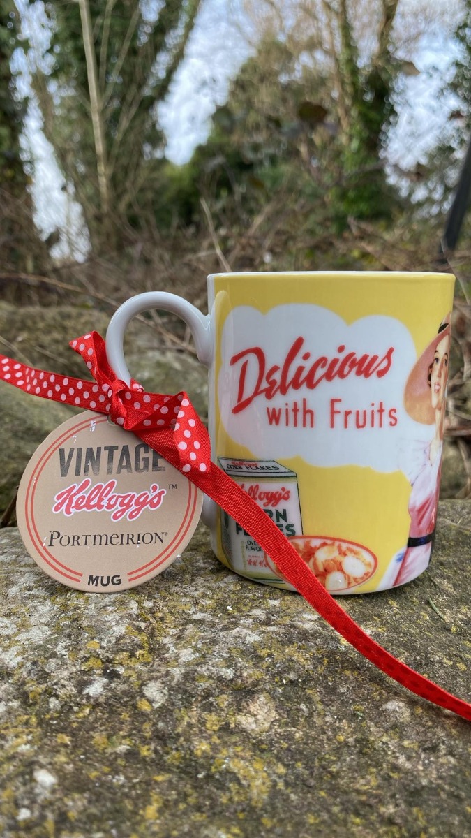 Portmeirion Set Of Four Vintage Kellogg's Lady Fruit Mugs