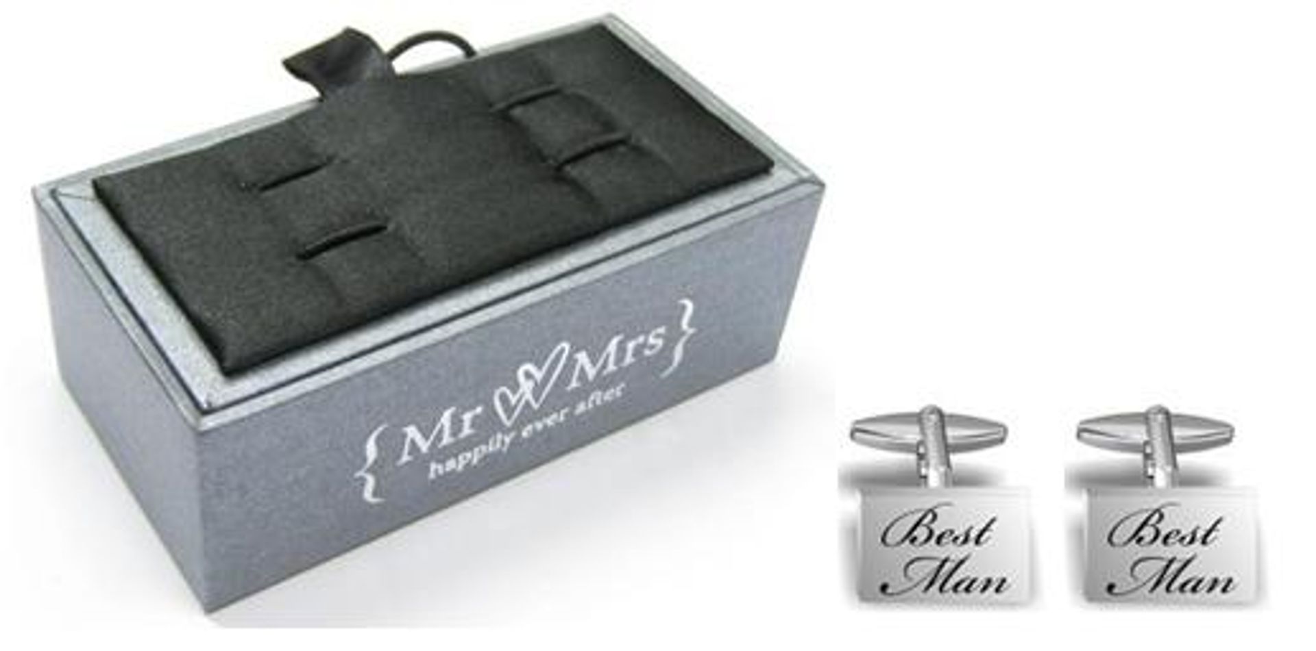 Set of 3 Pairs of Cufflinks - Including Groom, Best Man and Usher