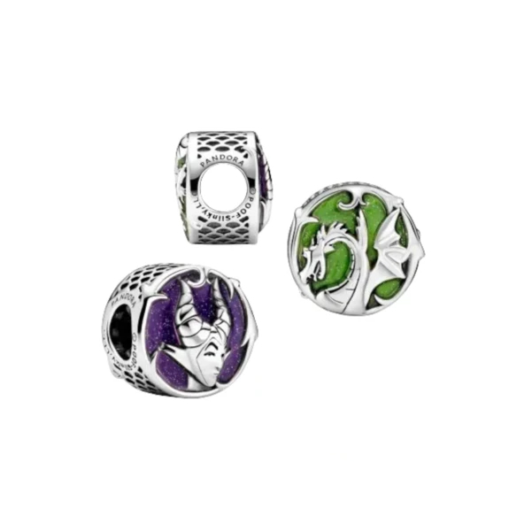 Disney Pandora - Maleficent & Dragon Button Charm - Disney Parks Exclusive