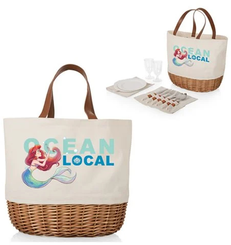 Picnic Time The Little Mermaid Beige Promenade Picnic Basket