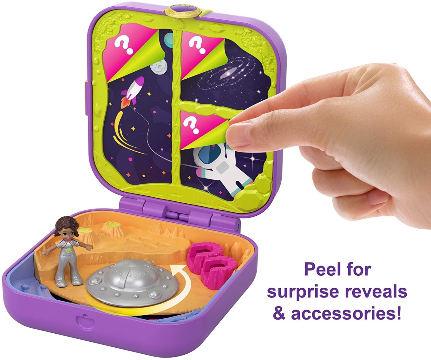 Polly Pocket Hidden Hideouts Moon Rockin’ Adventure Compact, Doll & Accessories - GDL84