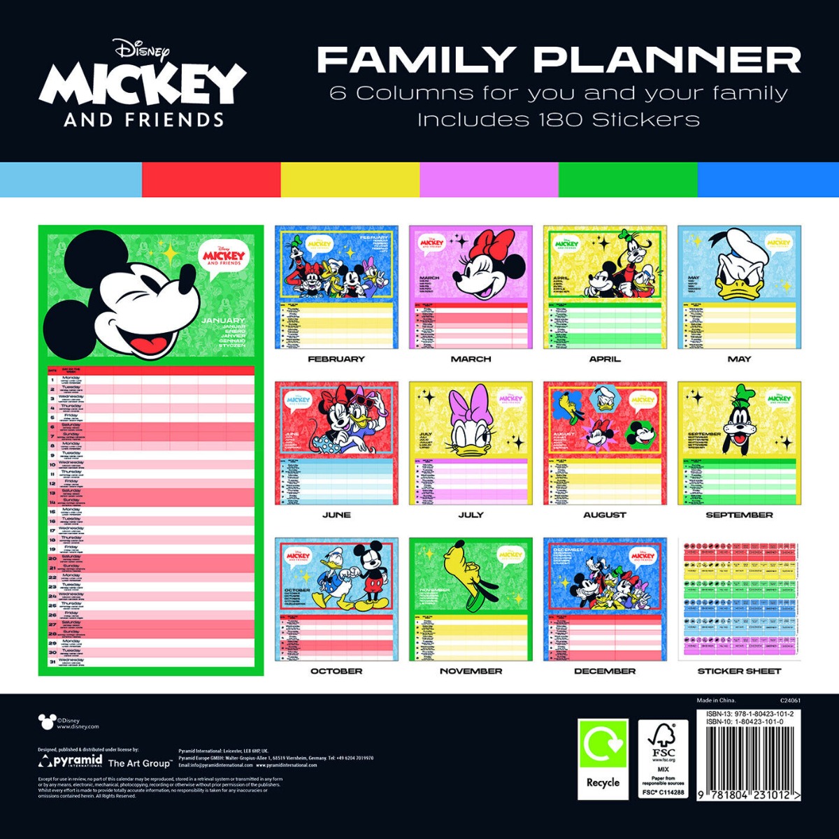 Mickey Minnie and Friends 2024 Family Planner