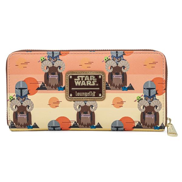 Loungefly Star Wars Mandalorian AOP Faux Leather Zip Around Wallet