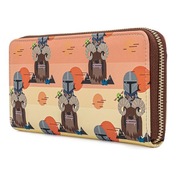 Loungefly Star Wars Mandalorian AOP Faux Leather Zip Around Wallet