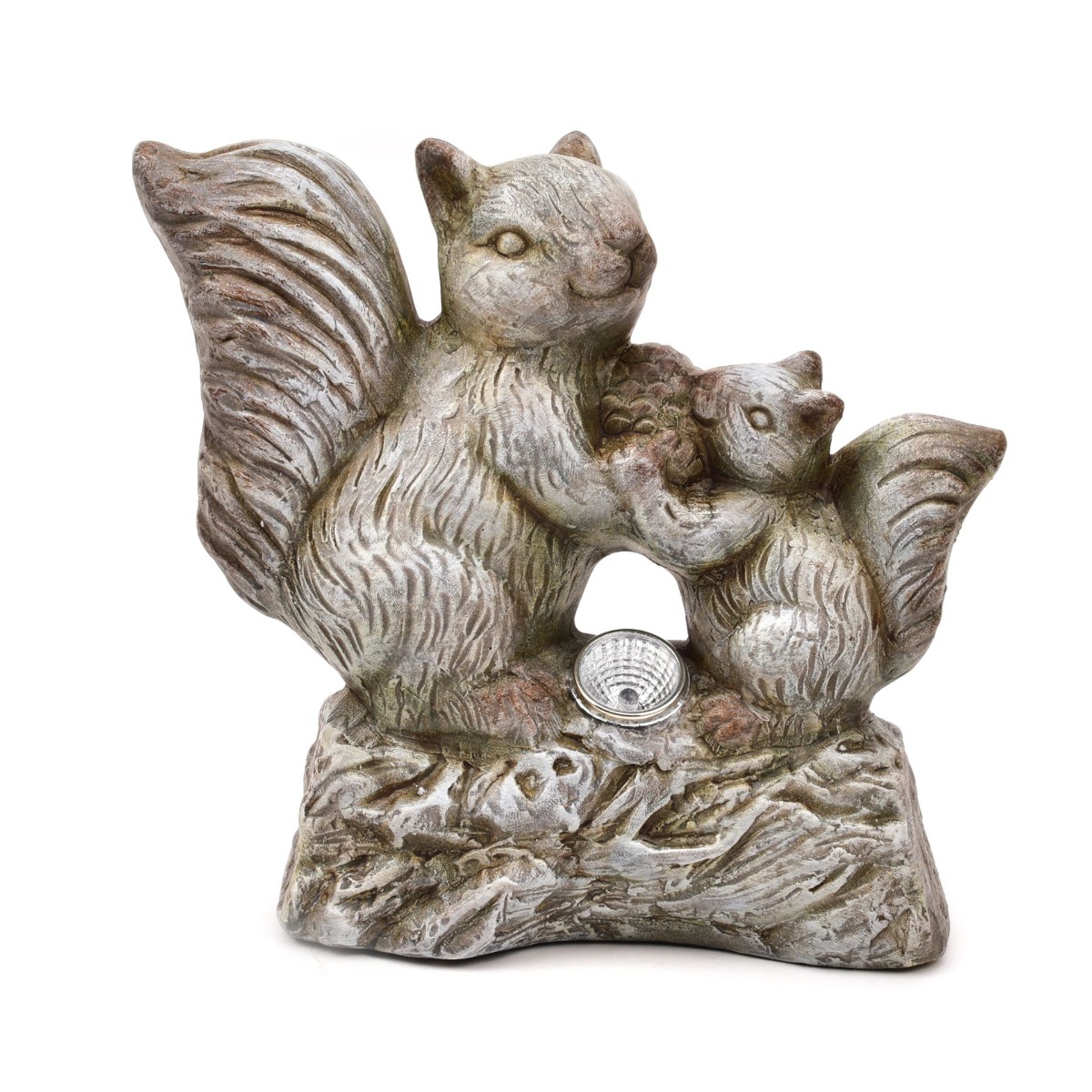 Terracotta Squirrels Ornament with Solar Light