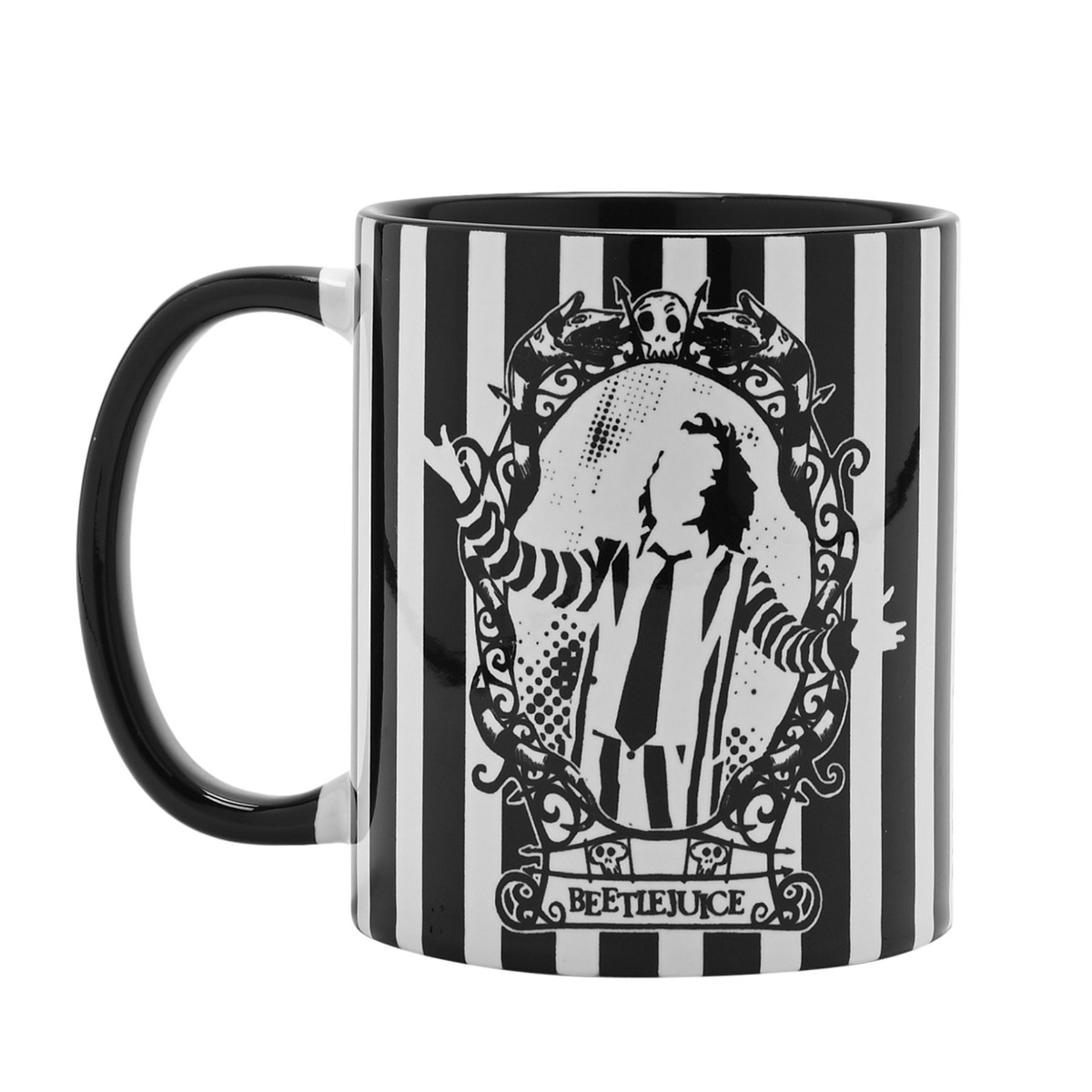 Warner Bros Beetlejuice Striped Mug - Ghost With The Most