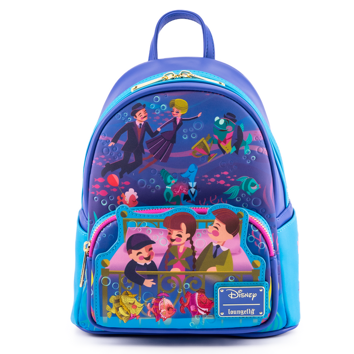 LOUNGEFLY  DISNEY BEDKNOBS AND BROOMSTICKS BEAUTIFUL  BRINY BALLROOM MINI BACKPACK