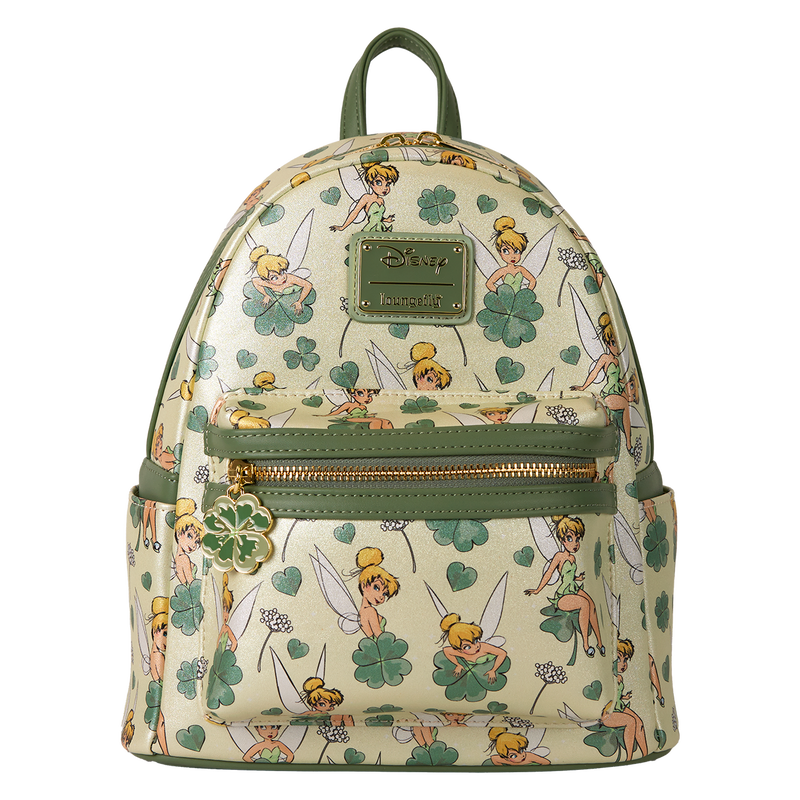 Loungefly Peter Pan Tinker Bell Clover All-Over Print Mini Backpack