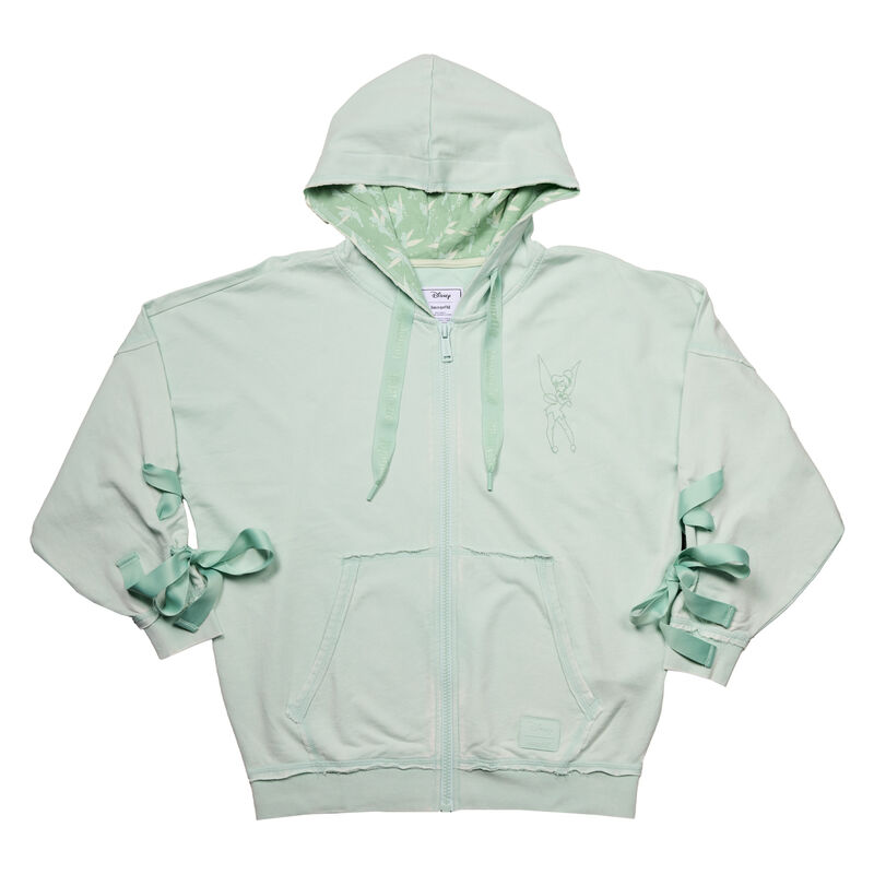 Loungefly Peter Pan Tinker Bell Ribbon Unisex Zip Up Hoodie