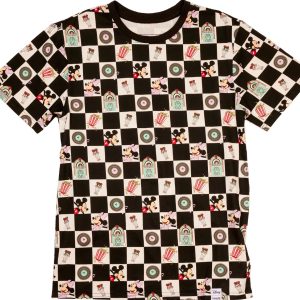 Loungefly Disney Mickey And Minnie Date Night Diner Checkered Unisex Tee