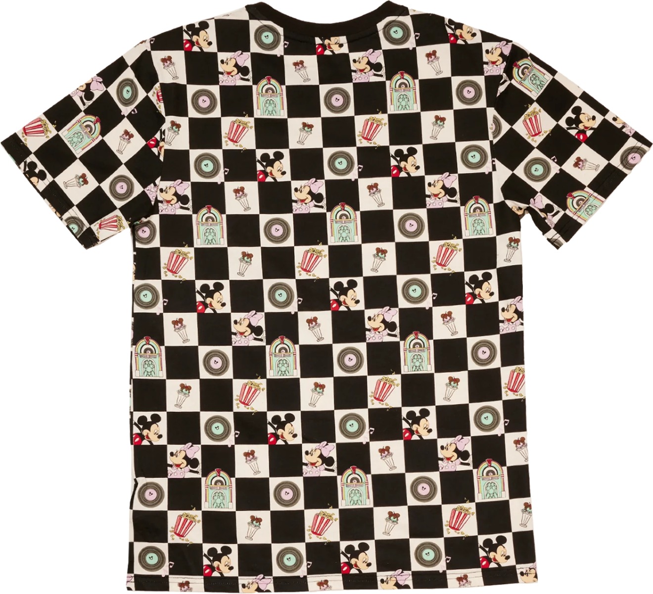 Loungefly Disney Mickey And Minnie Date Night Diner Checkered Unisex Tee