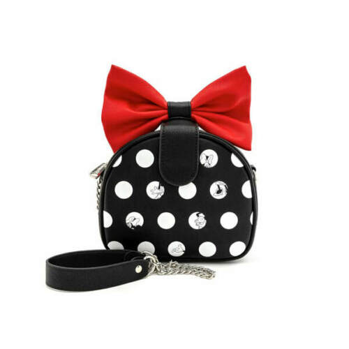 Loungefly Disney Minnie Big Red Bow Chain Crossbody Bag - WDTB1854