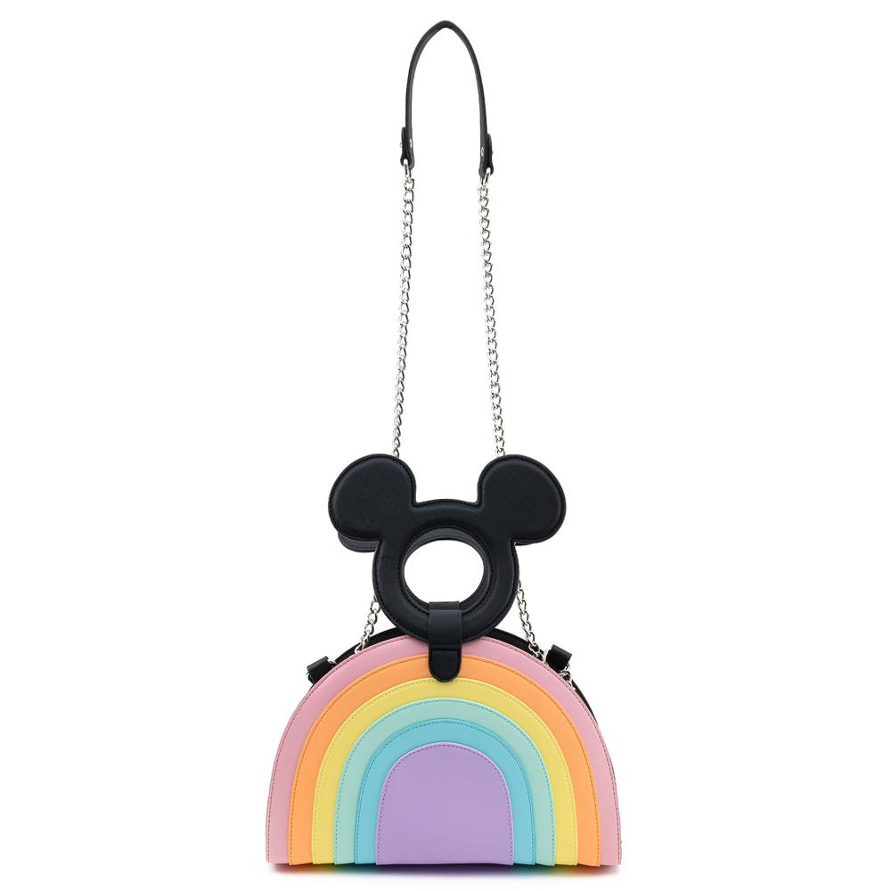 Loungefly Disney Mickey Mouse Pastel Rainbow Handle Cross Body Bag - WDTB1924