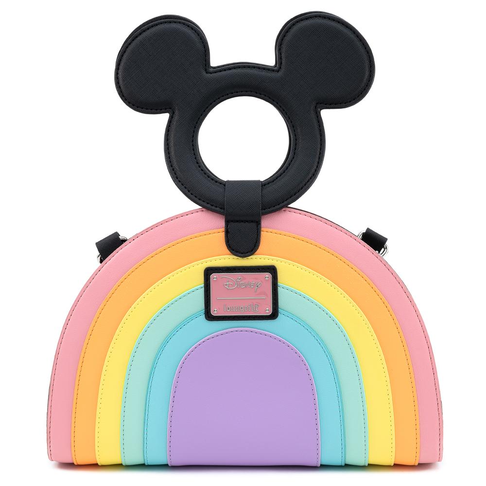 Loungefly Disney Mickey Mouse Pastel Rainbow Handle Cross Body Bag - WDTB1924