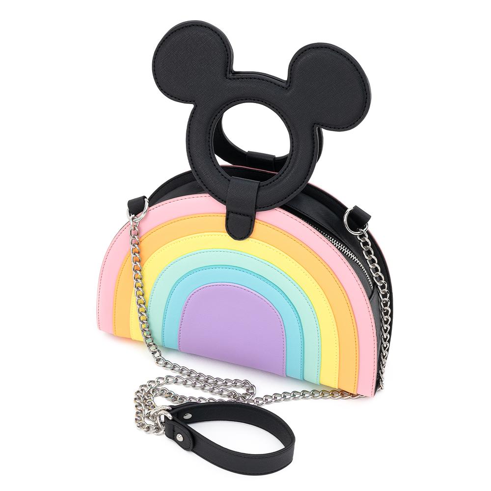 Loungefly Disney Mickey Mouse Pastel Rainbow Handle Cross Body Bag - WDTB1924