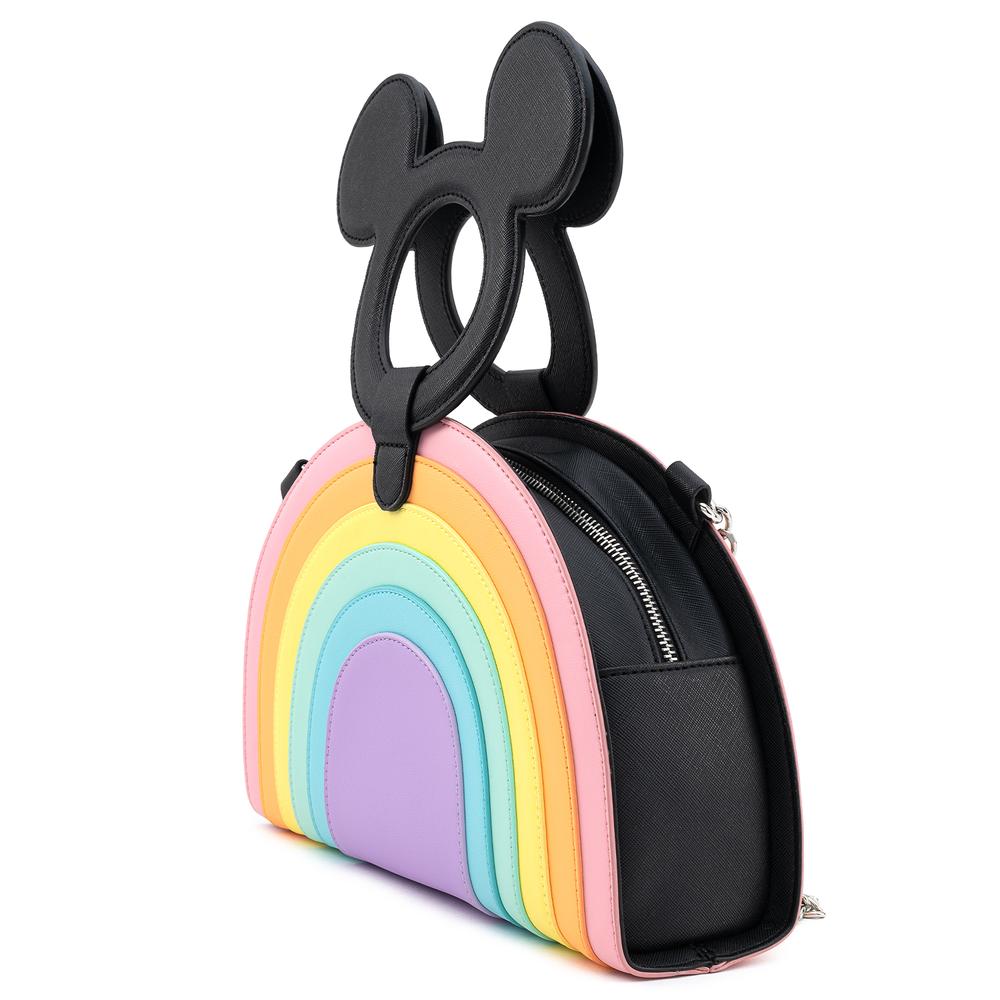 Loungefly Disney Mickey Mouse Pastel Rainbow Handle Cross Body Bag - WDTB1924