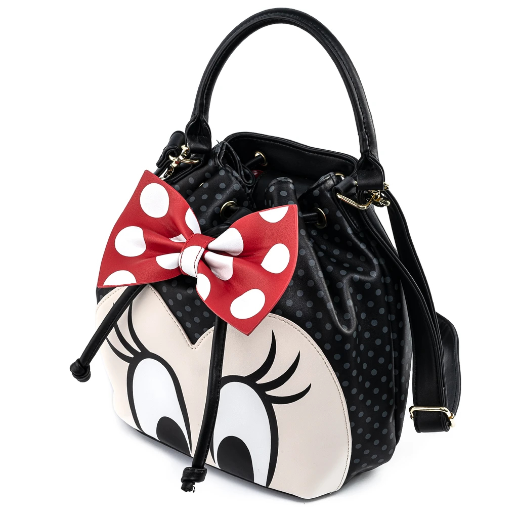 Loungefly Disney Minnie Mouse Bow Crossbody Bucket Bag - WDTB2038