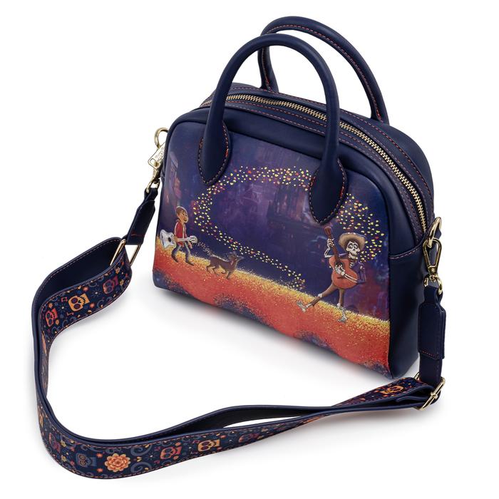 Loungefly Coco Marigold Bridge Guitar Strap Crossbody Bag